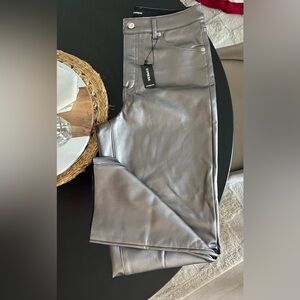 Silver metallic pants perfect for the holidays